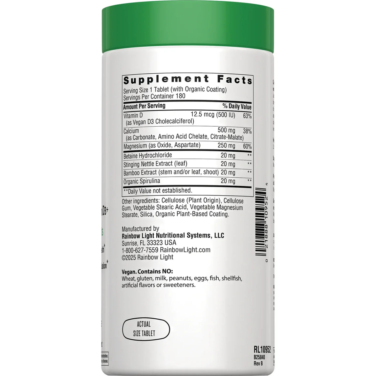 Calcium with Magnesium & Vegan D3+