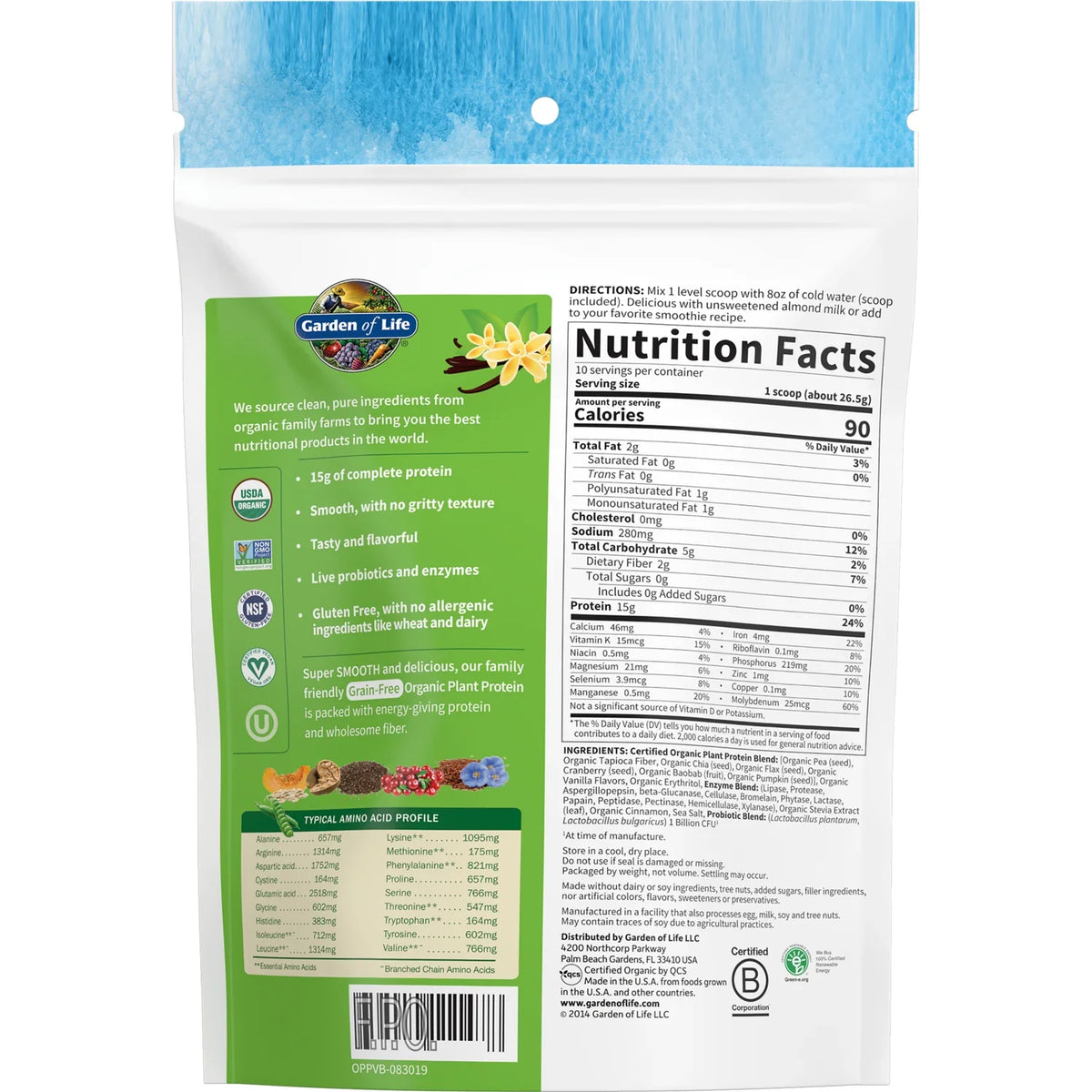 Organic Plant Protein - Smooth Vanilla
