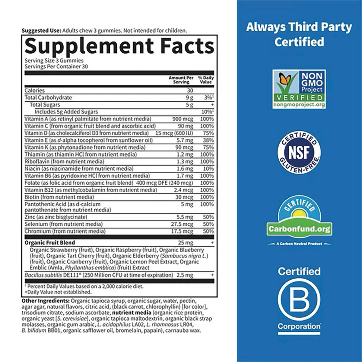 Vitamin Code Gummies Mens Multi - Lemon Berry